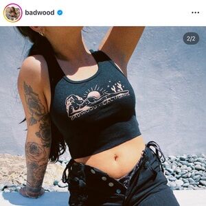 Badwood Cropped California Ribbed Tank Death Valley